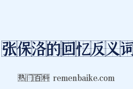 张保洛的回忆反义词是什么意思的图片